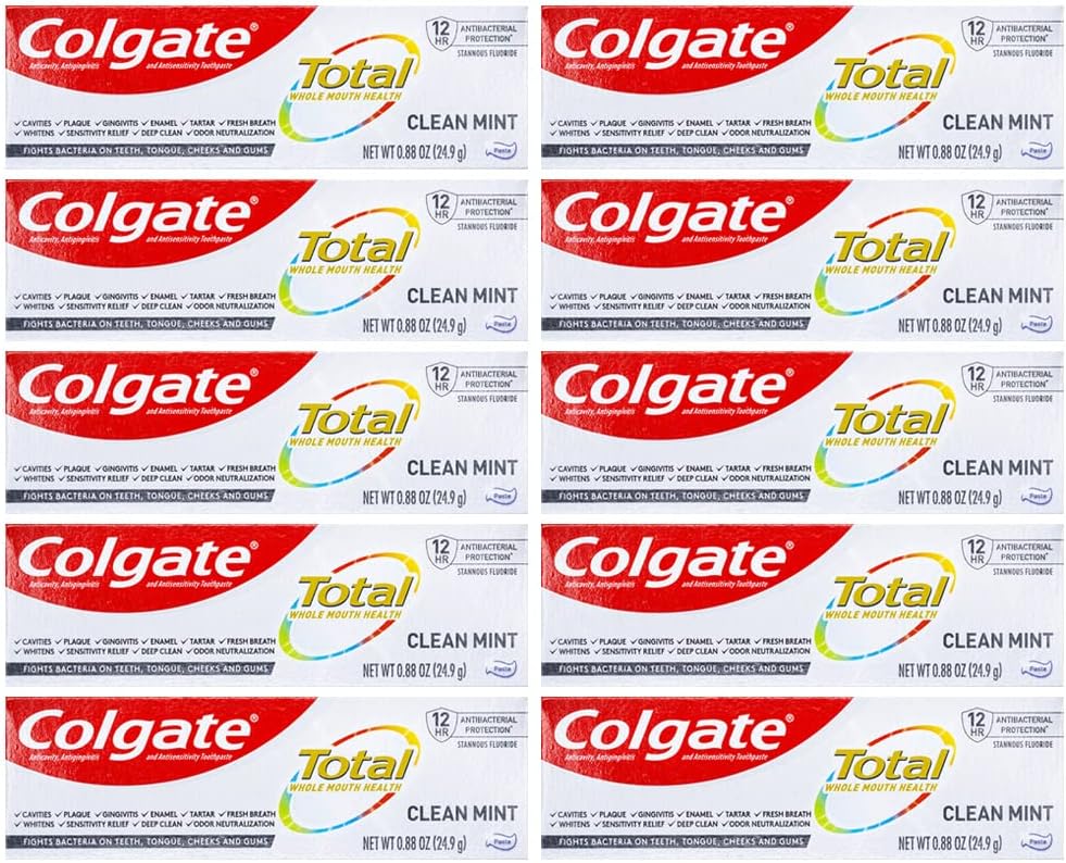 Total Toothpaste, Clean Mint, Travel Size 0.88 oz (24.9g) - Pack of 1010