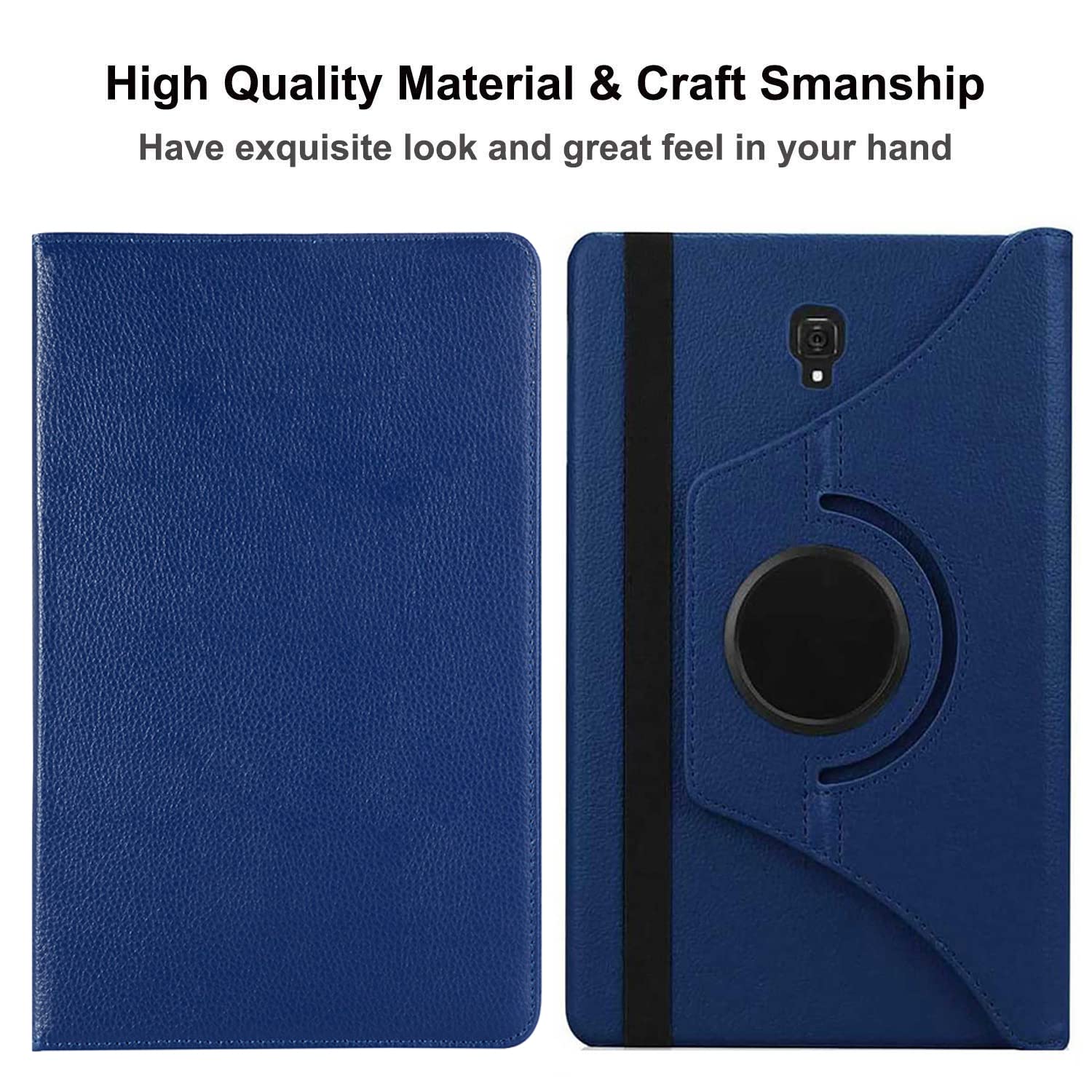 Étui Housse Coque pour Samsung Galaxy Tab A 8.0 2017 Tablet (SM-T380 SM-T385) - 360 degrés Rotation Full Protection Kickstand Case Cover,avec Un Stylo,Écran Film (Deep Blue)