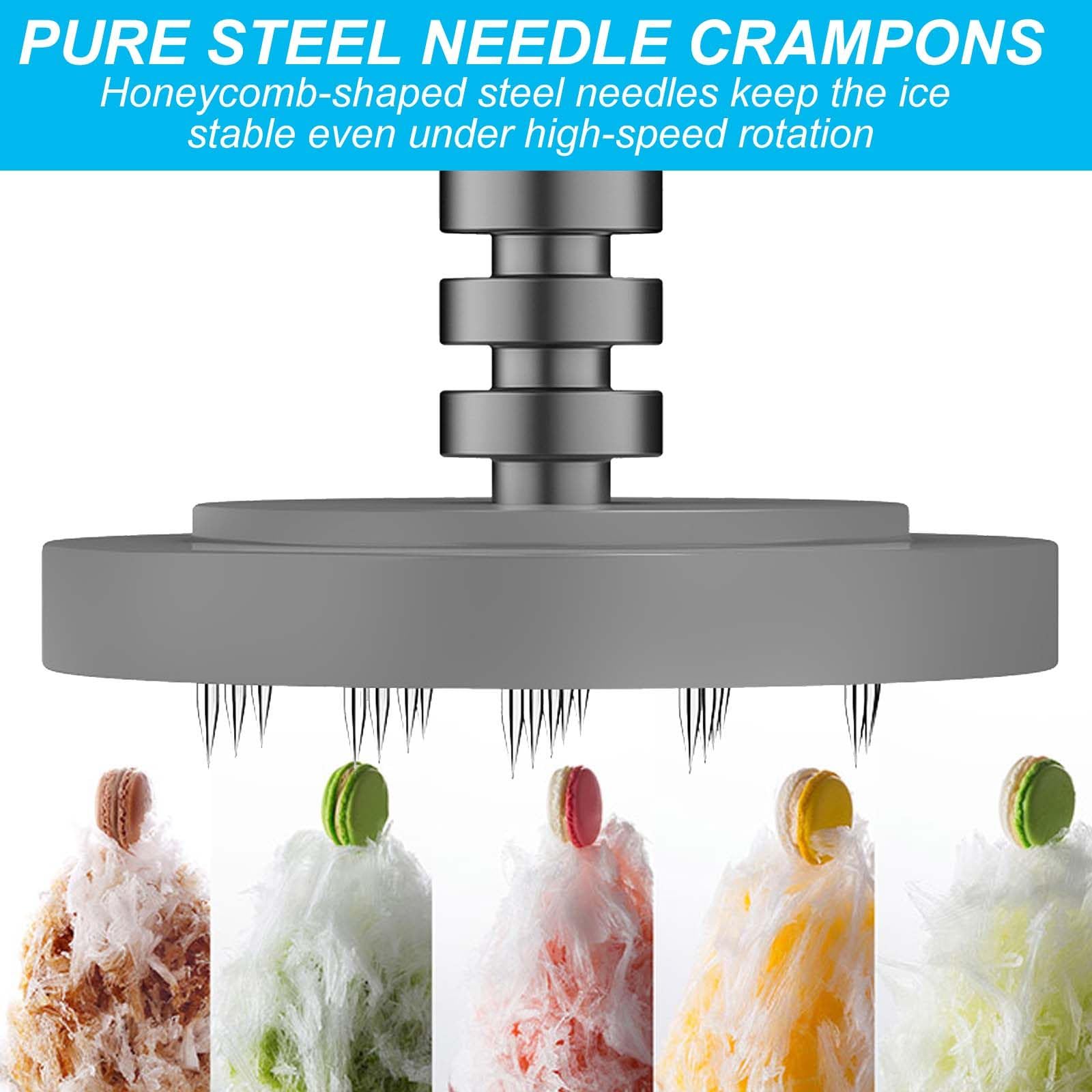 Genérico Máquina para Hacer Hielo raspado de Doble Cuchilla de 300 W, trituradora de Hielo de Acero Inoxidable de 2200 RPM, máquina eléctrica para Hacer Conos de Nieve (Yellow C)