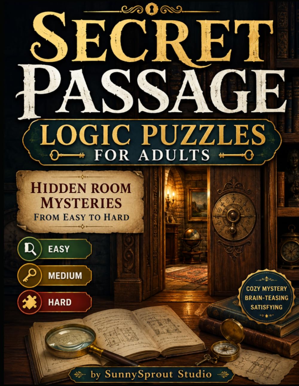 Secret Passage Logic Puzzles for Adults: Hidden Room Mysteries From Easy to Hard (Cozy Murder Mystery Logic Puzzles)