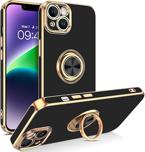 BENTOBEN Funda para iPhone 14 Plus, funda para teléfono iPhone 14Plus, ajuste delgado, soporte de anillo con soporte, protección a prueba de golpes,