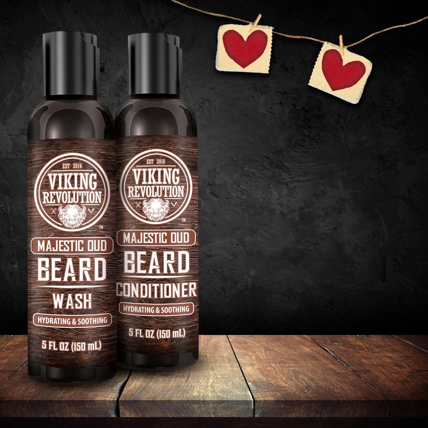 Viking Revolution Beard Wash and Beard Conditioner for Men with Argan Oil and Jojoba Oil - Beard Softener and Strengthener Beard Care Beard Shampoo and Conditioner with Beard Oil (5oz, Majestic Oud) - Image 2