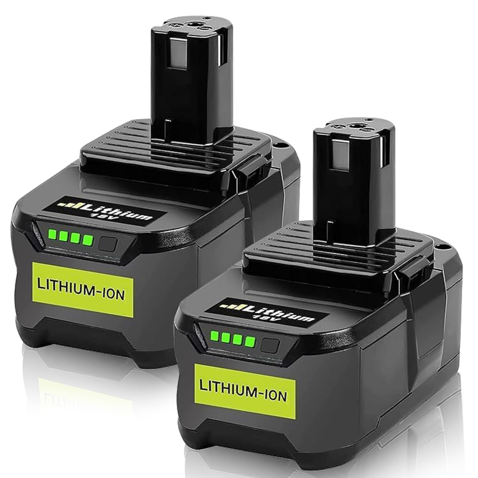 2 baterías de repuesto para Ryobi P108 P108 (8,0 Ah/8000 mAh, batería de repuesto para Ryobi P108 P104 P105 P107 RB18L50 RB18L15 RB18L25 RB18L13 RB18L40 Werk) batería con indicador LED