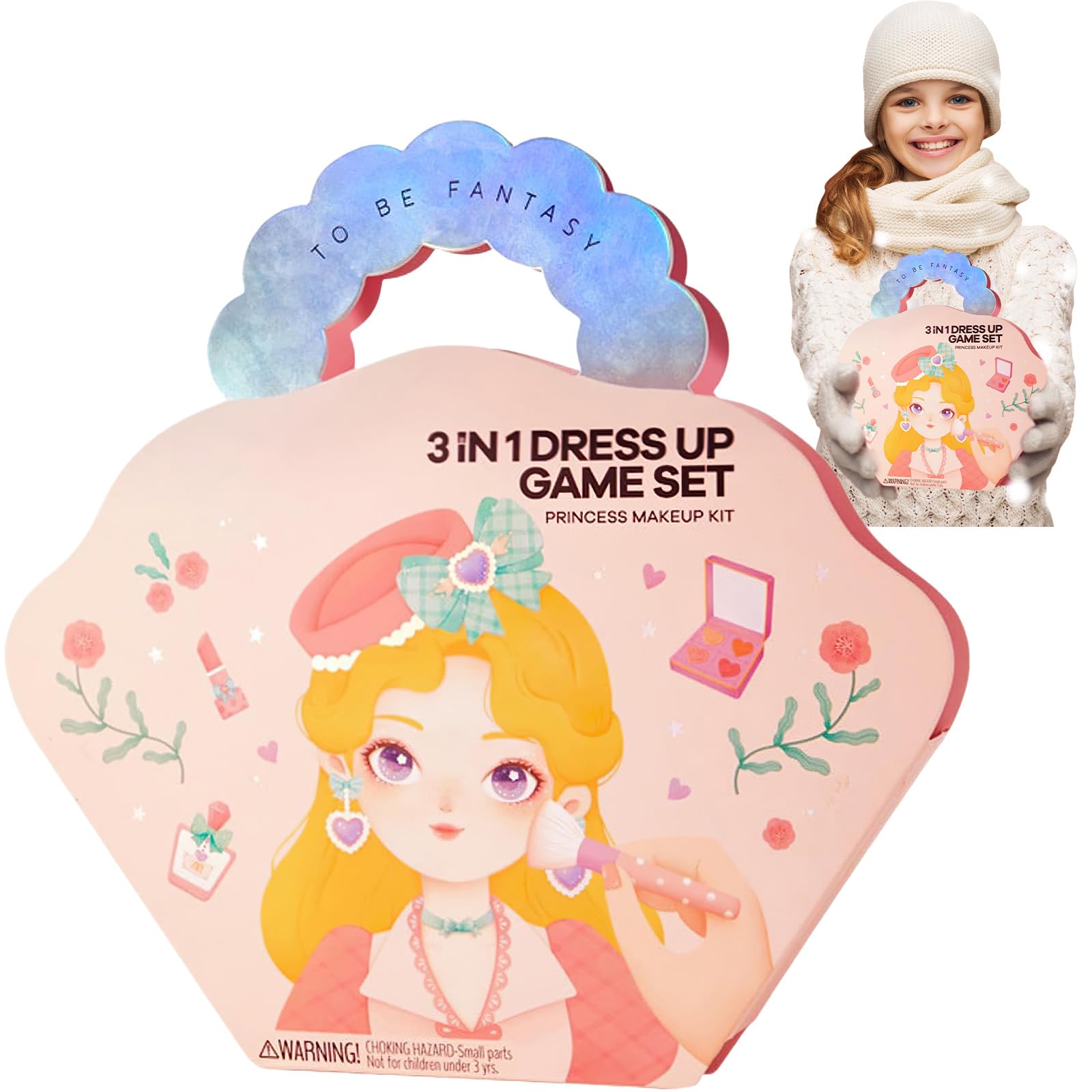 Princess Dress Up Game,Make Up On Paper Diy Girls Toys Kit,3 In 1Princess Sticker Book Crafts,Princess Dress Up Sticker Book,Creative Princess Makeup Dress Up Game Set for Home,Outdoor (A)