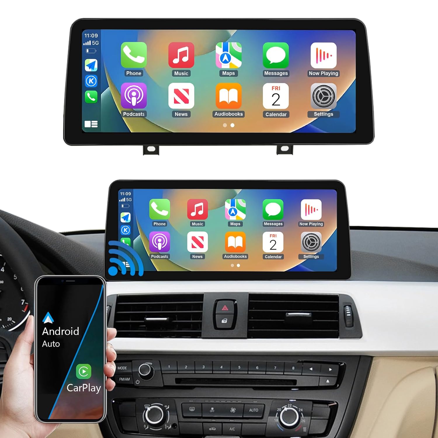 Road Top 12.3 Polegadas Touchscreen Wireless Carplay para BMW 3 - Navegação e Entretenimento