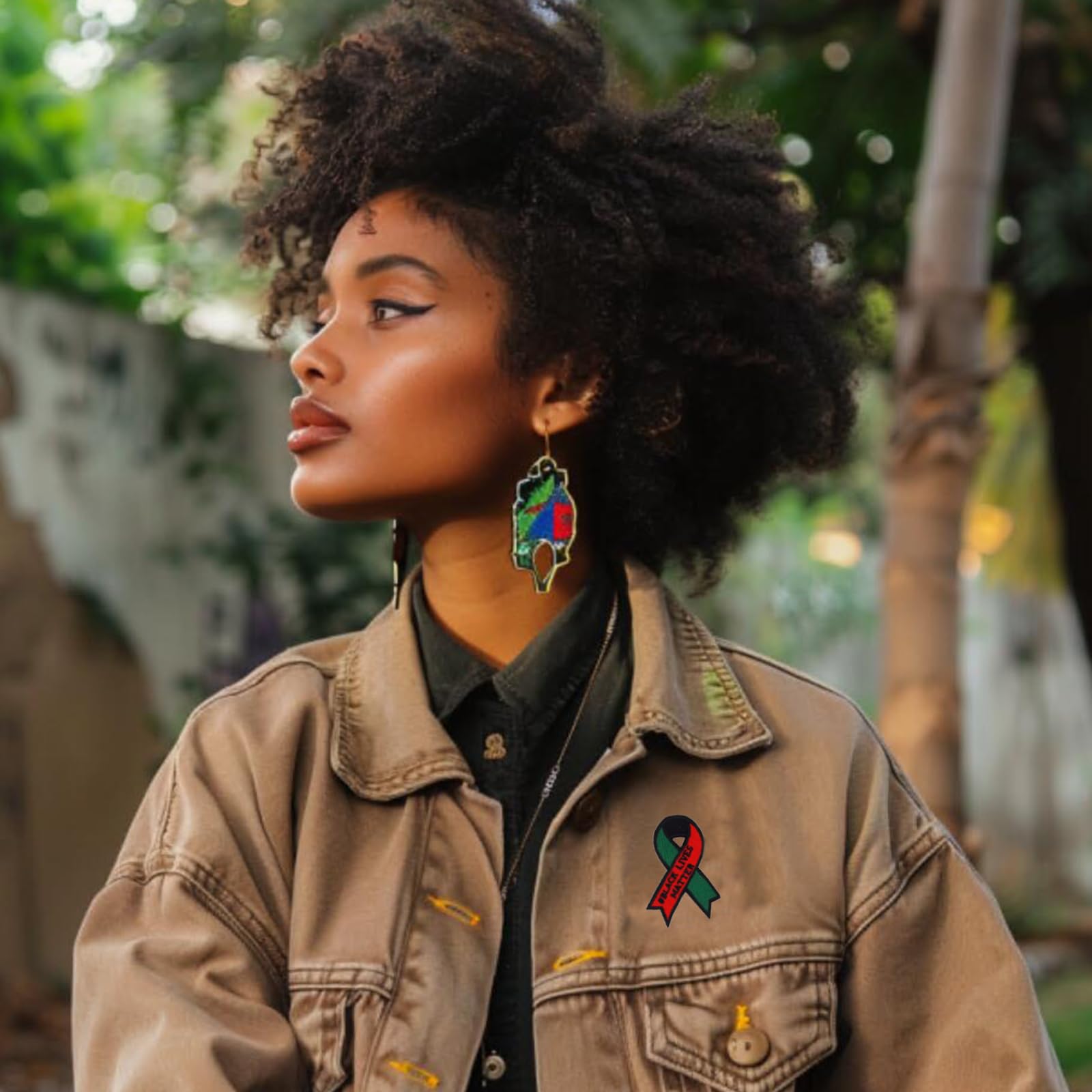 3 PCS Pan African Flag & Africa Map Iron On Patches - BLM Embroidered Patches For Jackets, Hats, Bags - View #2