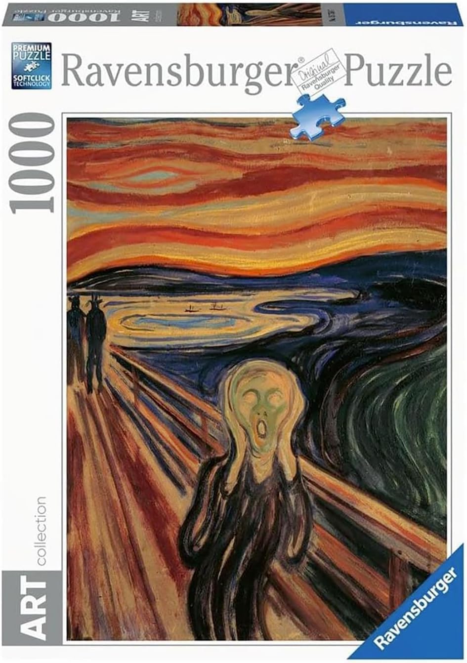 Ravensburger - Puzzle 1000 Pezzi Munch: L’urlo​ | Puzzle 1000 Pezzi Arte Con Una Misura Di 70x50 Cm | Regalo Per Adulti E Bambini Da 14 Anni E Più