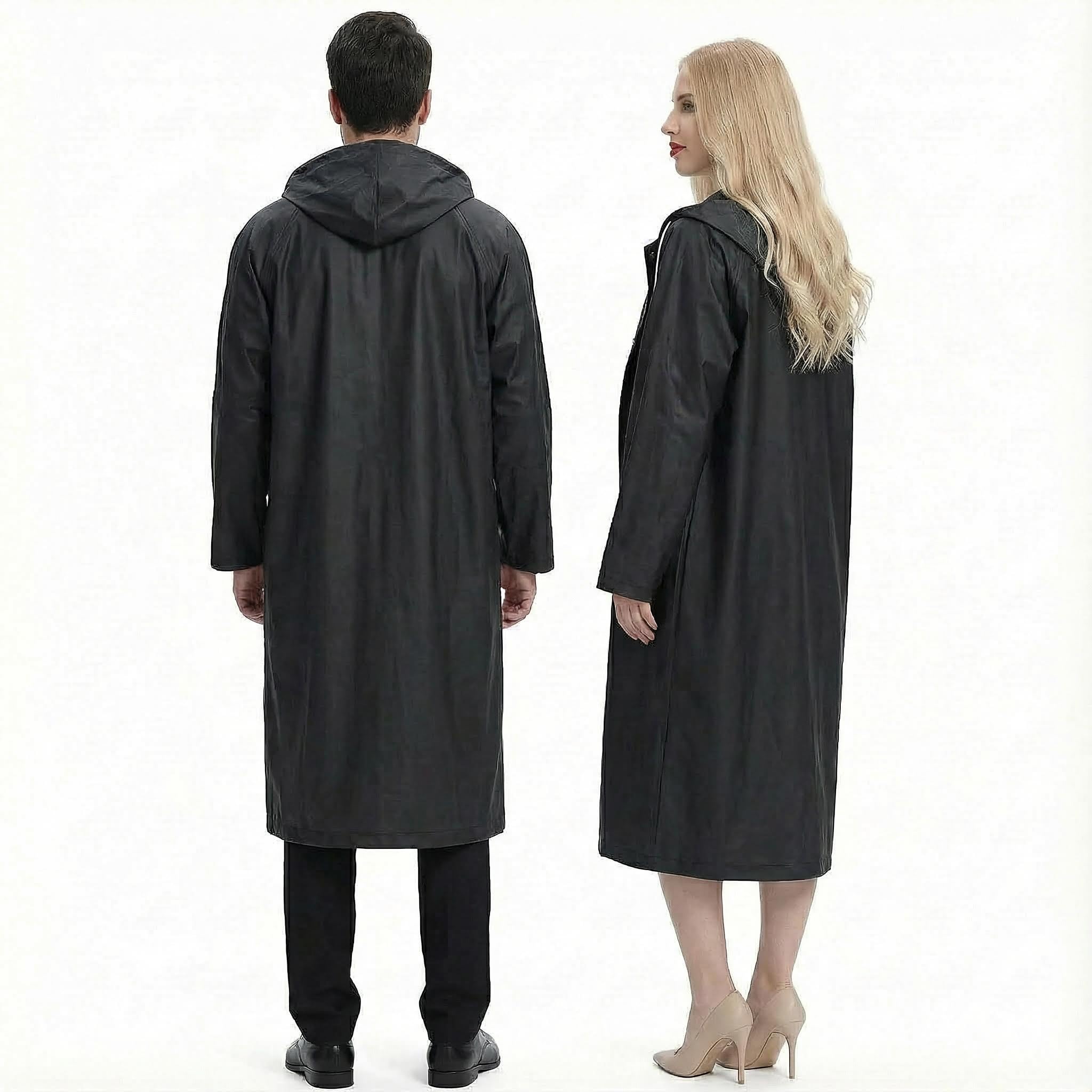 Poncho de Lluvia Impermeable con Capucha y Mangas, Reutilizable, Talla Única para Hombre y Mujer