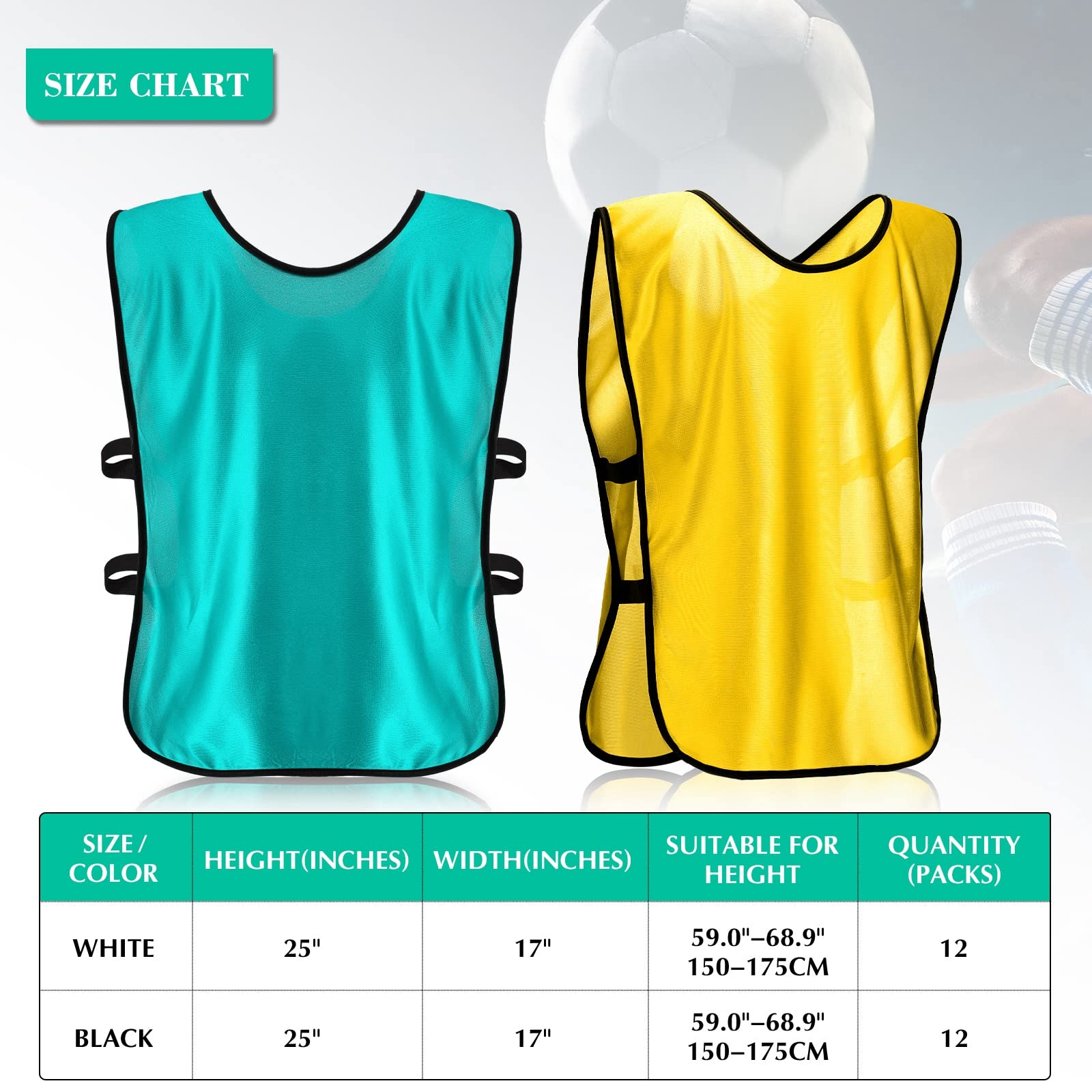 Geyoga 24 Pcs Kids Pinnies Scrimmage Vest Soccer Pinnies Football Youth Jersey Sport Team Vest Basketball Bib for School Boy