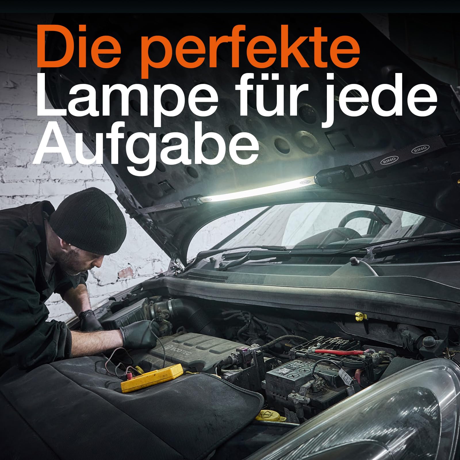 Osram LEDinspect Flexible Inspection Light, wiederaufladbare LED-Inspektionsleuchte, 6000K, Helligkeit bis zu 1000lm, abnehmbare elastische Bänder