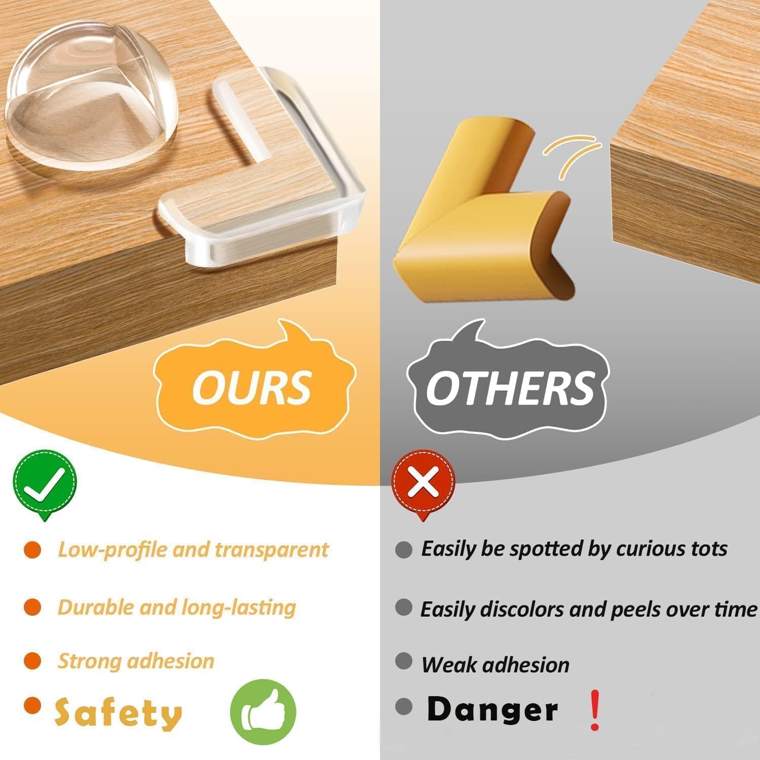 KHAMKARI Silicon Corner Protector for Sharp Edges, Bed Corners Edge Protector for Furniture, Baby Proofing Edge & Corner Guards (Pack of 4) 1