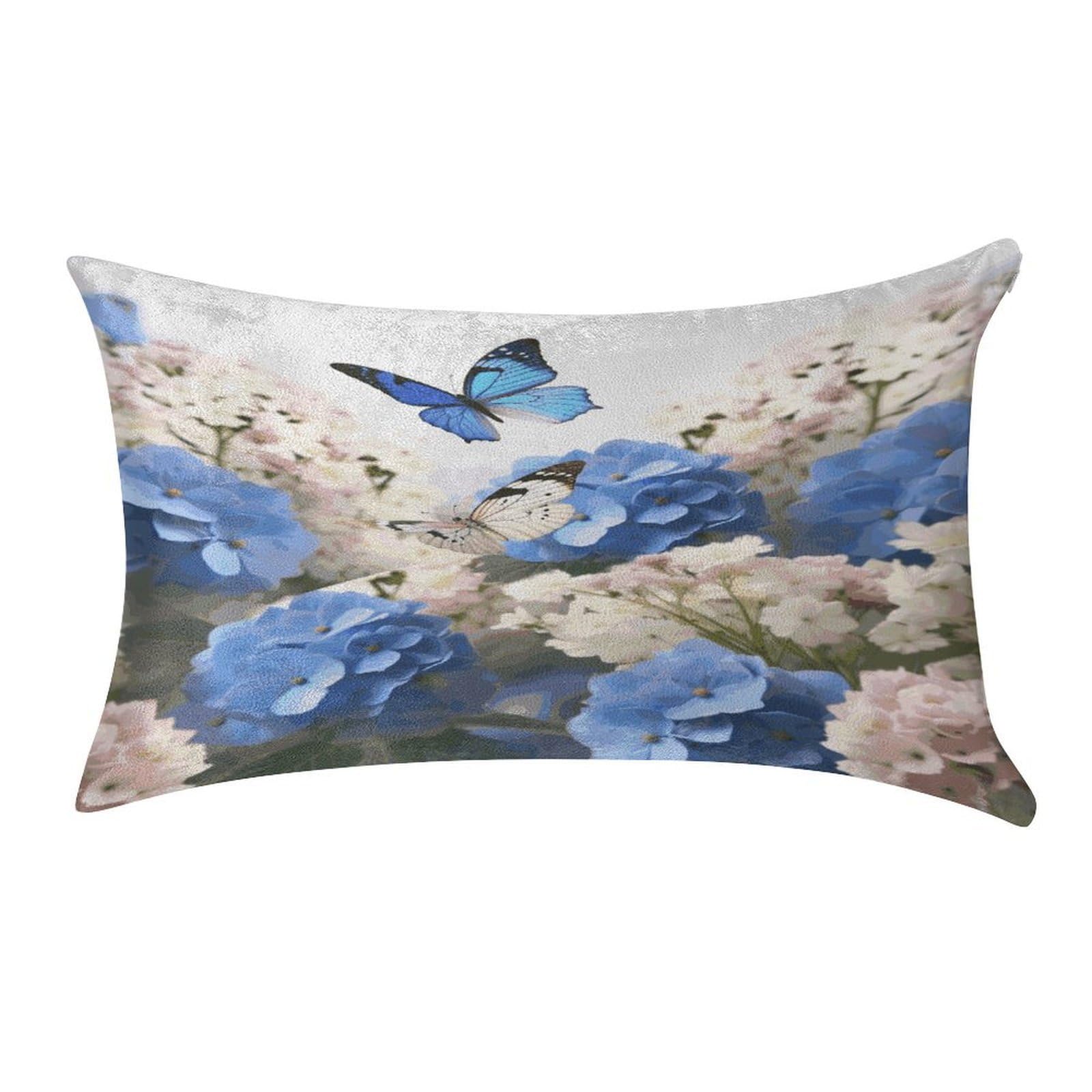 Btcowzrv Style Hydrangeas Daisies Butterflies Pillow Cover Pillow Case Pillowcase