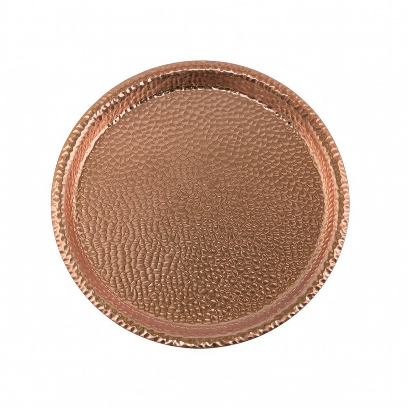 Vassoio in Rame Martellato, Colore Originale, 20 Cm
