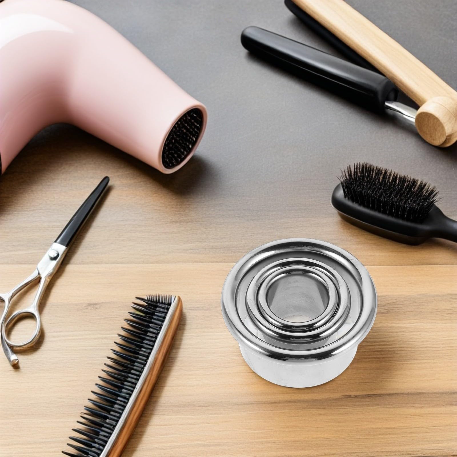 BESPORTBLE Soporte Organizador para Secador de Cabello de Acero Inoxidable Diseño Compacto y Forma de Tubo para Estación de Barbería o Salón