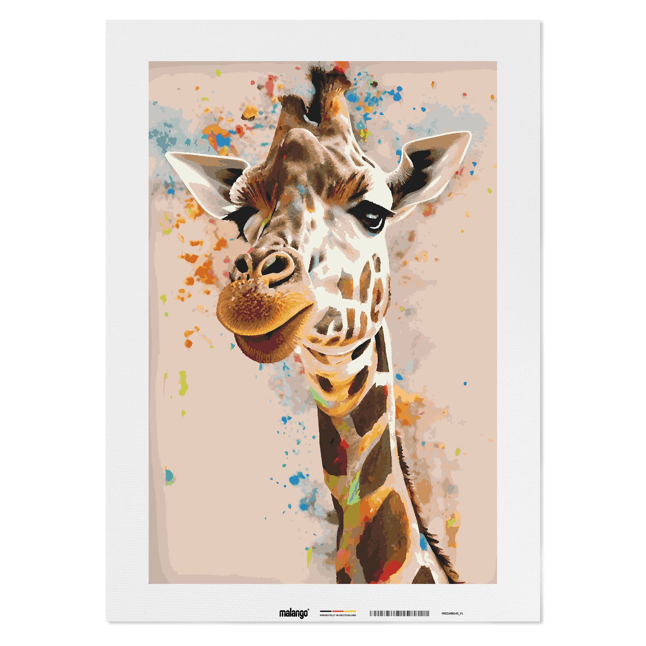 Malen nach Zahlen Erwachsene - Giraffe Gerald 120 x 80 cm groß XXL Premium-Malset mit Rahmen, Hergestellt in unserer Produktion in Deutschland, Kreative