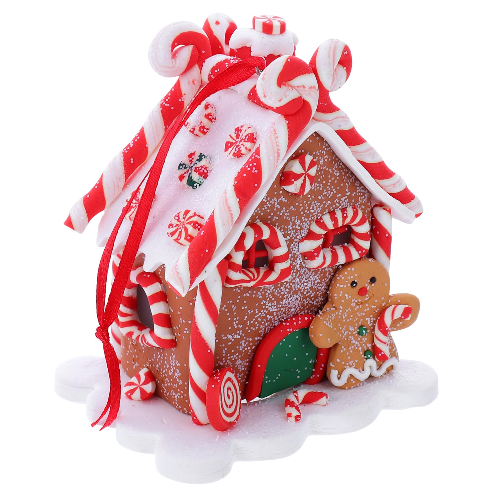 Ciieeo Colgante de cabaña navideña Colgantes navideños Casitas navideñas Centro de Mesa navideño Casa de Jengibre Colgante de árbol de Navidad decoración navideña Arcilla polimérica