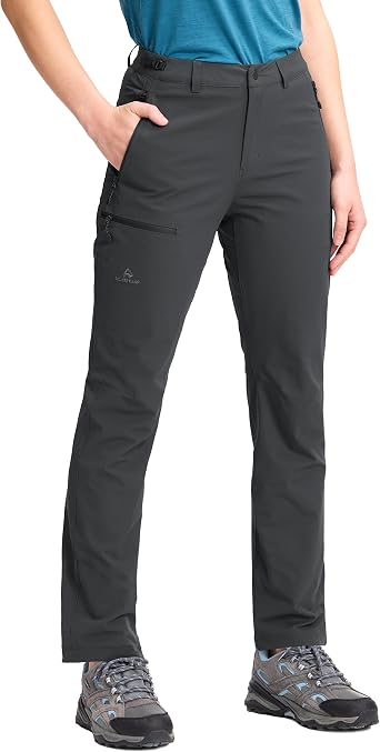 Pioneer Camp Womens Hiking Travel Pants Quick Dry Lightweight Water Resistant Stretch Cargo Work Pants with Zipper Pockets