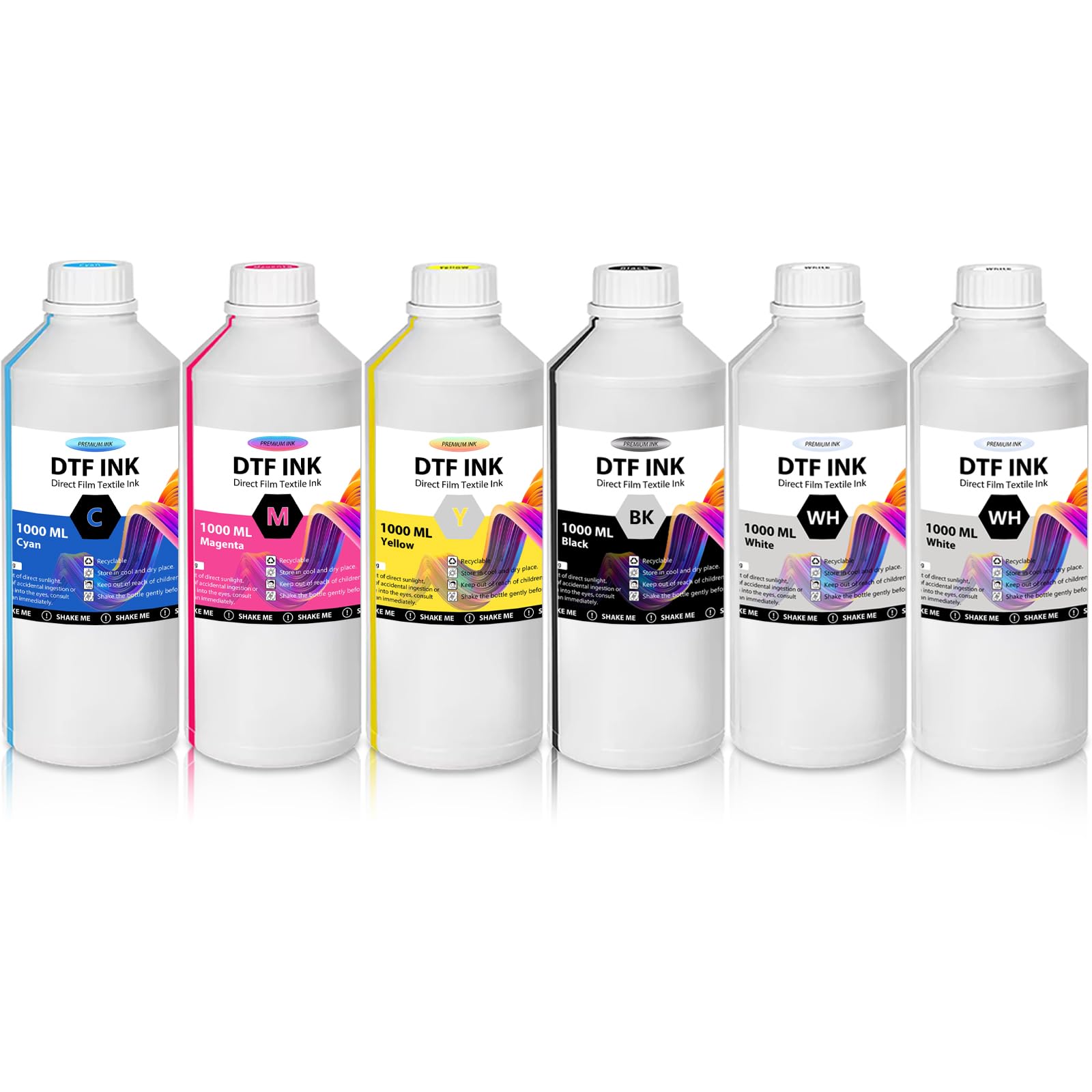 Kminoteh DTF Ink - 6000ML DTF Transfer Ink for PET Film, Premium Pigment Ink Refill for P600 P800 DX5 DX7 R1390 XP600 i3200 4720 Printers, High