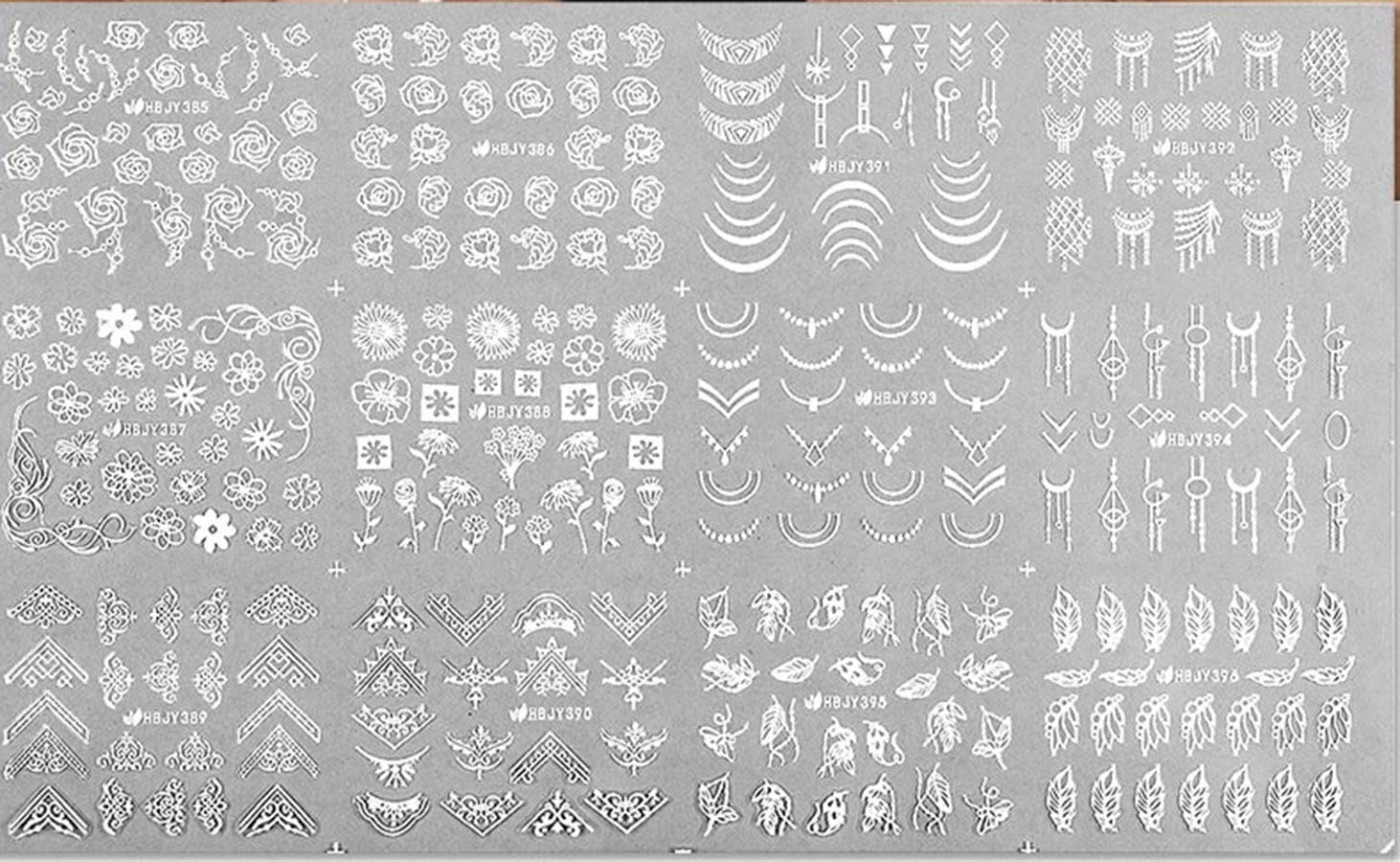 12 szt. Czarne białe złoto brązujący liść Geometria Linie List 3D Naklejka na paznokcie Świąteczne płatki śniegu do manicure Suwak Dekoracja paznokci (10) (1)