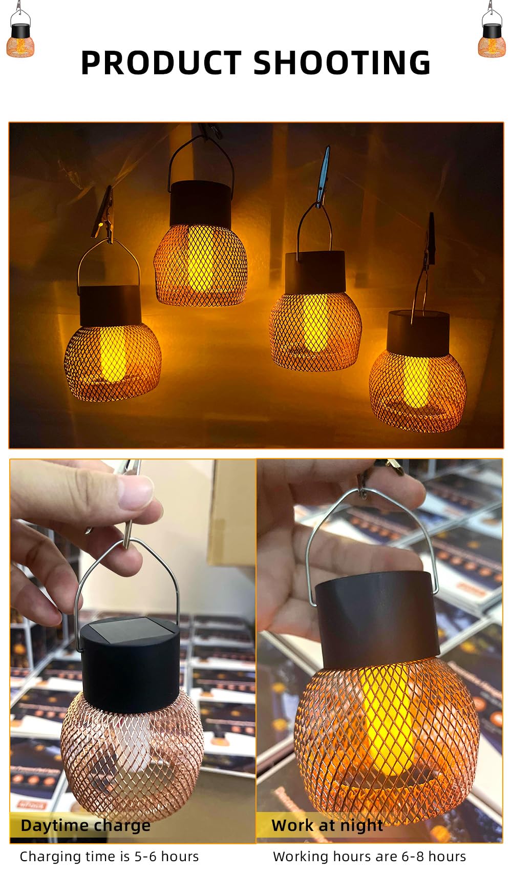 4 sztuki lampionów solarnych, lampy zewnętrzne, wiszące, solarne płomienie, na zewnątrz, wodoodporne, zasilane energią słoneczną, z dekoracją do ogrodu, na podwórko, drzewo, kemping, prezenty