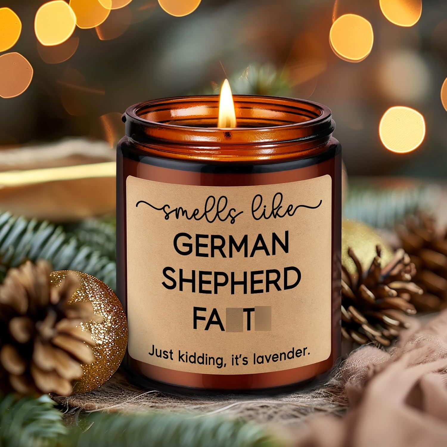 LEADO Candle - German Shepherd Gifts for Women, Men, Friend - White, Black, German Shepherd Decor for Dog Lovers, Owners - Funny Valentines Day, Birthday Gifts for Dog Dad, Mom - Lavender Candles - Image 8