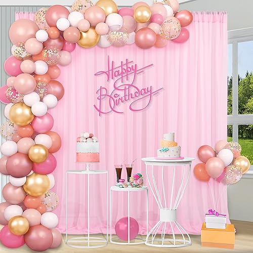 Miniatura 2 de Cortina de gasa de telón de fondo para boda de 9.8 pies por 10 pies, para decoración de escenario de fiesta o boda