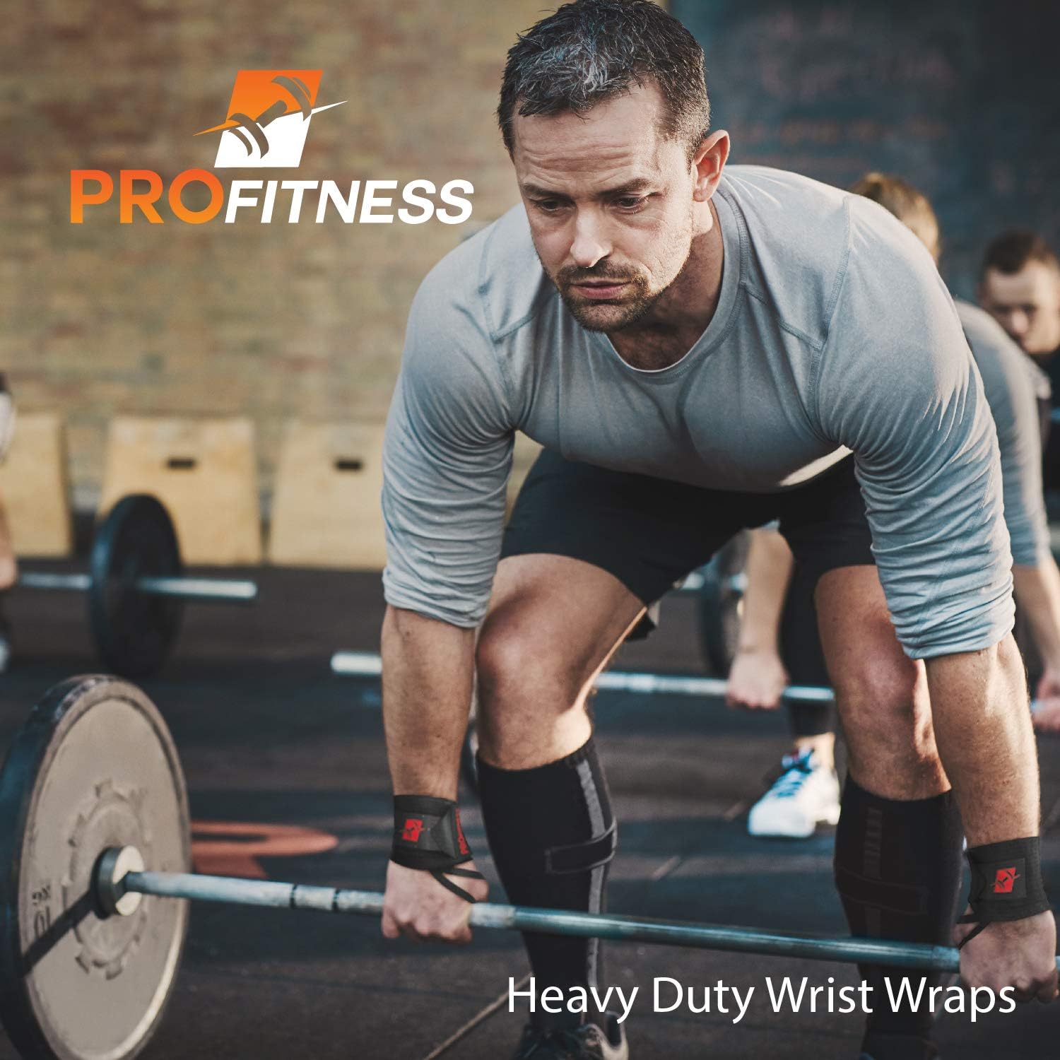 ProFitness 18" Weight Lifting Wrist Wraps W/Thumb Loop Hole for Men & Women | Great for Weightlifting, Powerlifting, Cross Training & Strength Training | Premium Wrist Stability & Injury Prevention