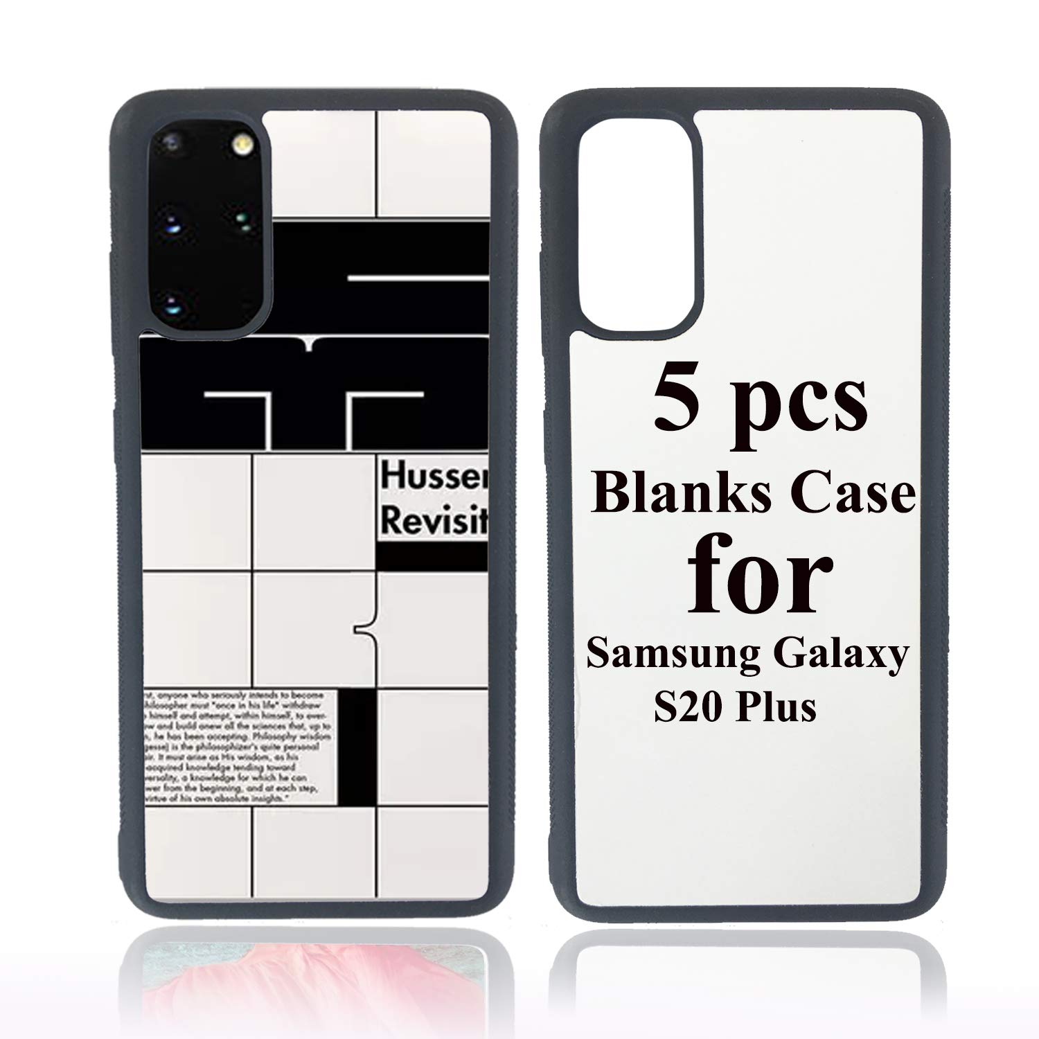 JUSTRY 5 PCS Sublimation Blanks Phone Case Cover for Samsung Galaxy S20 Plus (2020),Soft Rubber TPU Slim Anti-Fingerprint Non-Slip Protective DIY Case