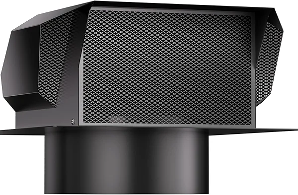 [Upgrade Airflow] Hon&Guan Removable Roof Vent Cover, 8 Inch Roof Vents for Houses, 8'' Exhaust Vent Wall Vent for Ventilation System-with Damper and Two New Small Vents,Galvanized Steel
