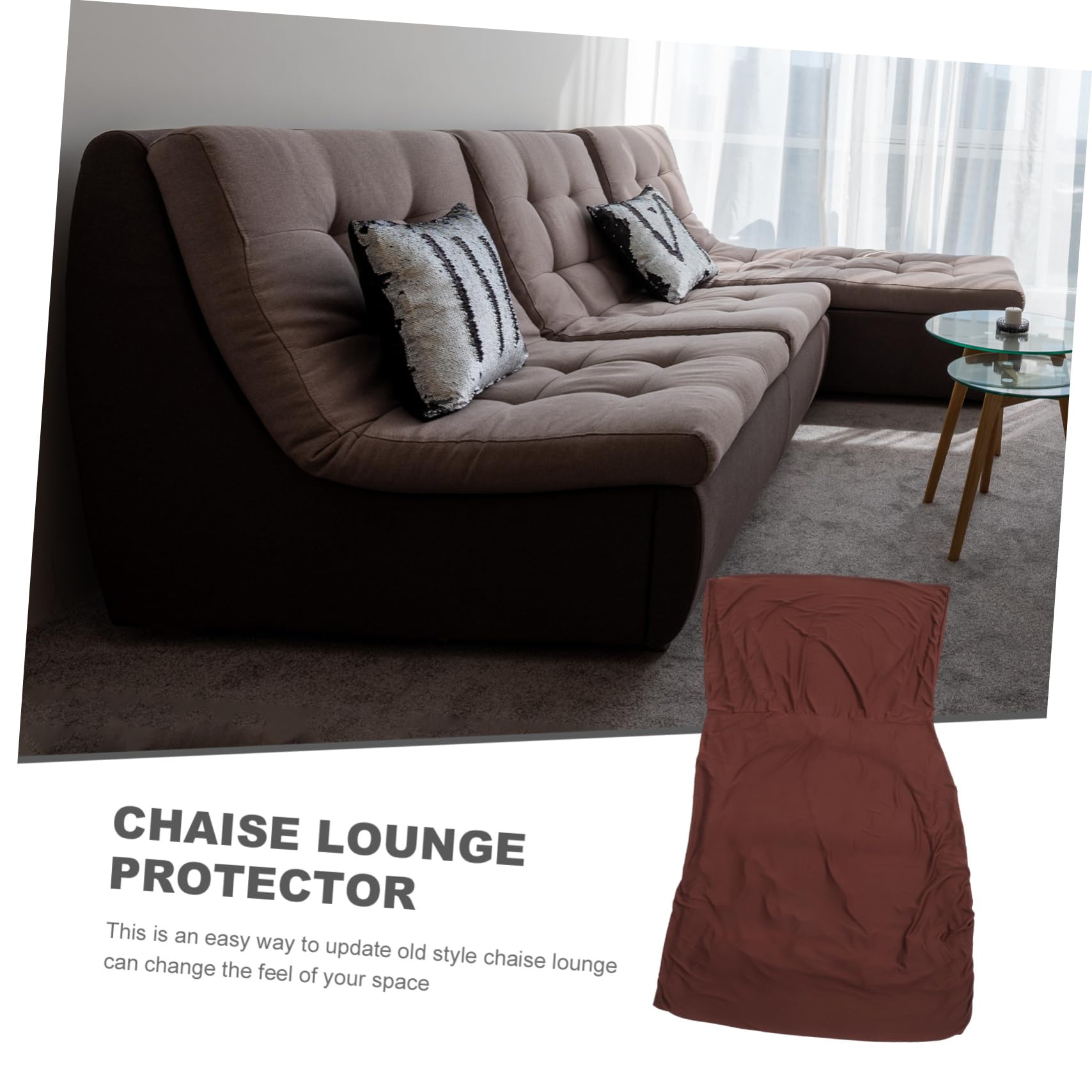 Funda para Chaise Longue Negra de Poliéster Elástica sin Brazos