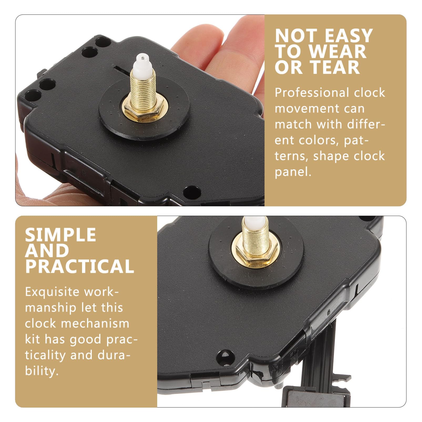 UKCOCO 4ensembles Mécanisme Horloge Pendule avec Aiguilles Et Axes De Kit De Remplacement pour Horloges Murales Pratique Et