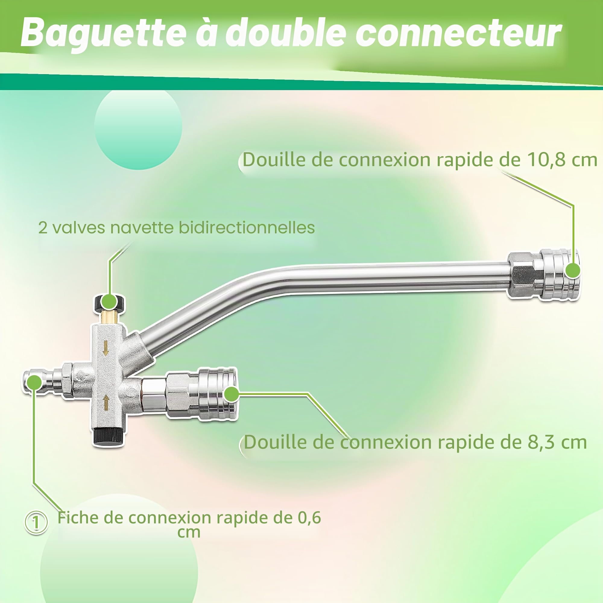 M MINGLE Canon à Mousse de Nettoyeur Haute Pression avec Double Connecteur | Lance à Mousse Réglable 1 Litre, Raccord M22-14 Démontable et Raccord Rapide 1/4", pour Nettoyage de Voiture, 250 bar