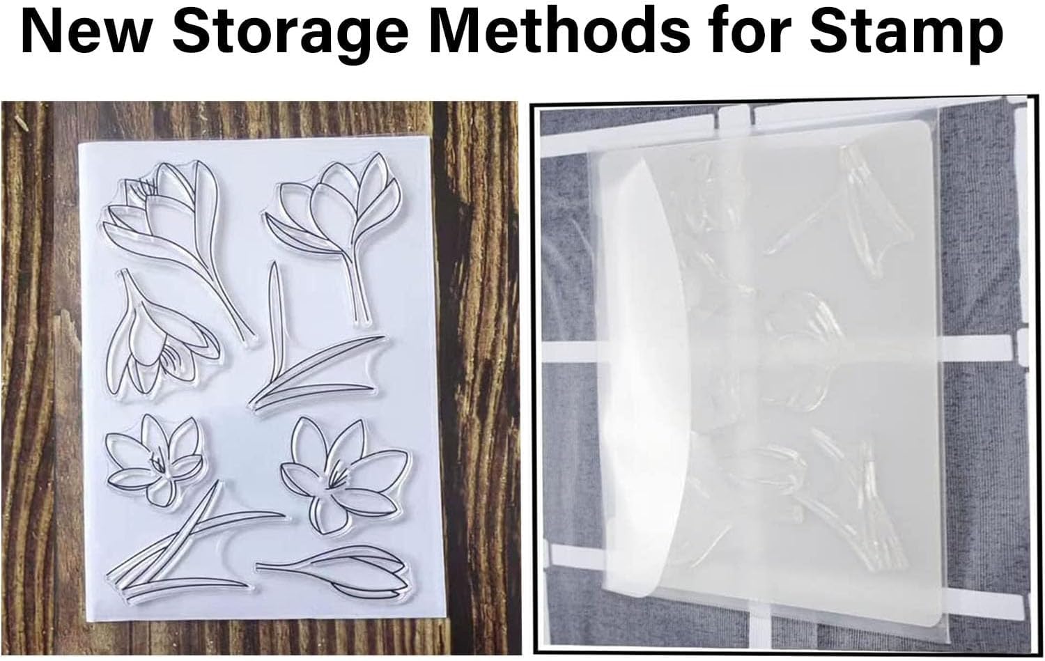 40 PCS Clear Stamps Storage Panels,Resealable Die Cut Storage Bag, White Plastic Stamps Organizer Panels, Clear Stamp Organizer Set for Die Cutting and Decorative