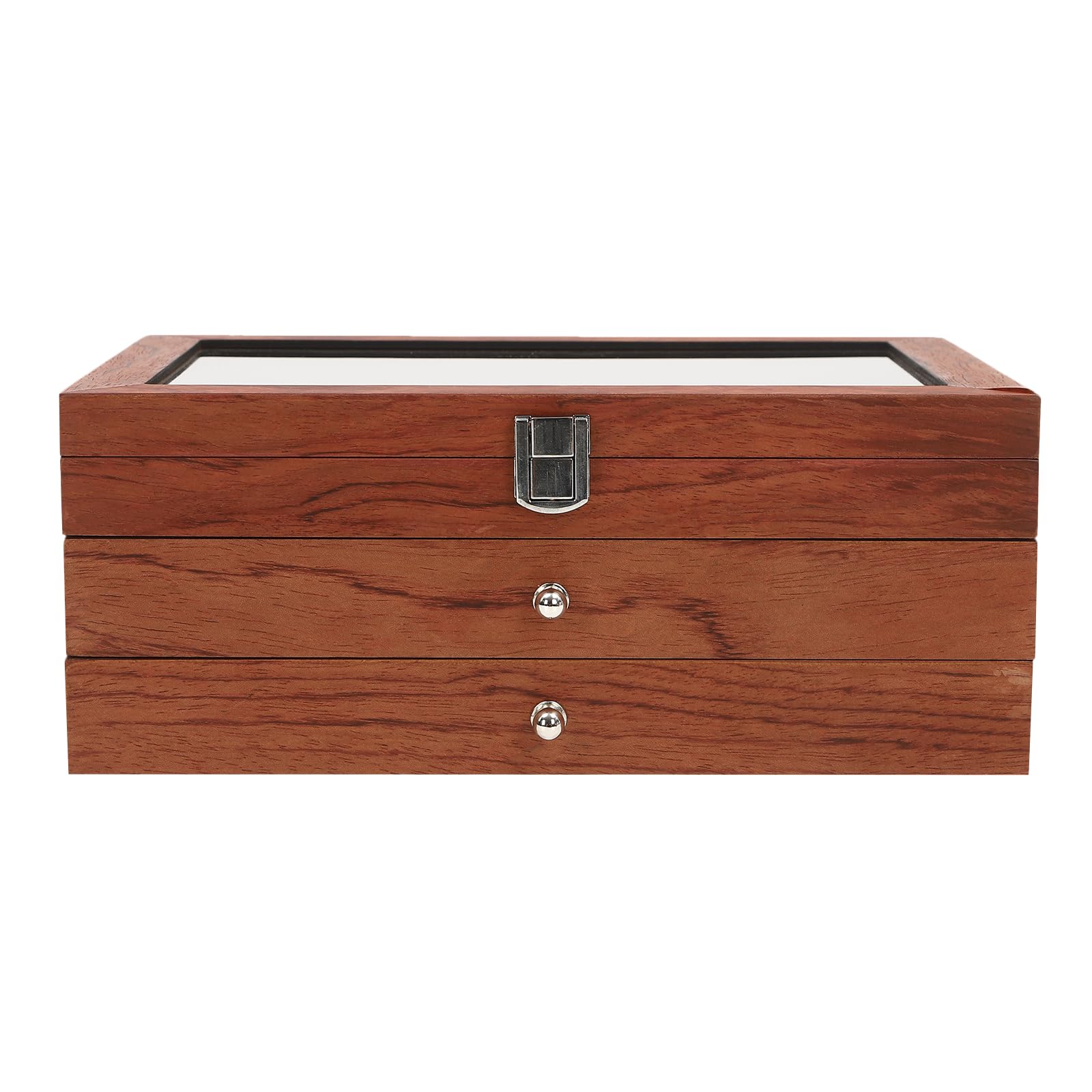 Scatola per penne, 3 livelli, in legno, con 34 scomparti separati, portapenne, portapenne, portapenne, portapenne, scatola di visualizzazione per penna di memorizzazione