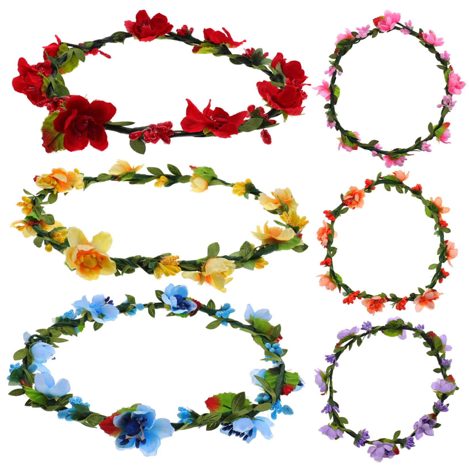 SOIMISS 18stücke Teiliges Blumenkronen Hochzeiten Elegante Haarkränze Mit Lebendigen Farben Für Bräute Brautjungfern Und Blumenmädchen Für Hochzeitsfeiern Und Fotoshootings