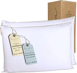 Kama Kit 2 Travesseiros Viscoelásticos Premium Original Coolfoam® - Classic Percal 200 Fios - Alto 14cm, capa hidrorrepelente removível, lavável, hipoalergênico