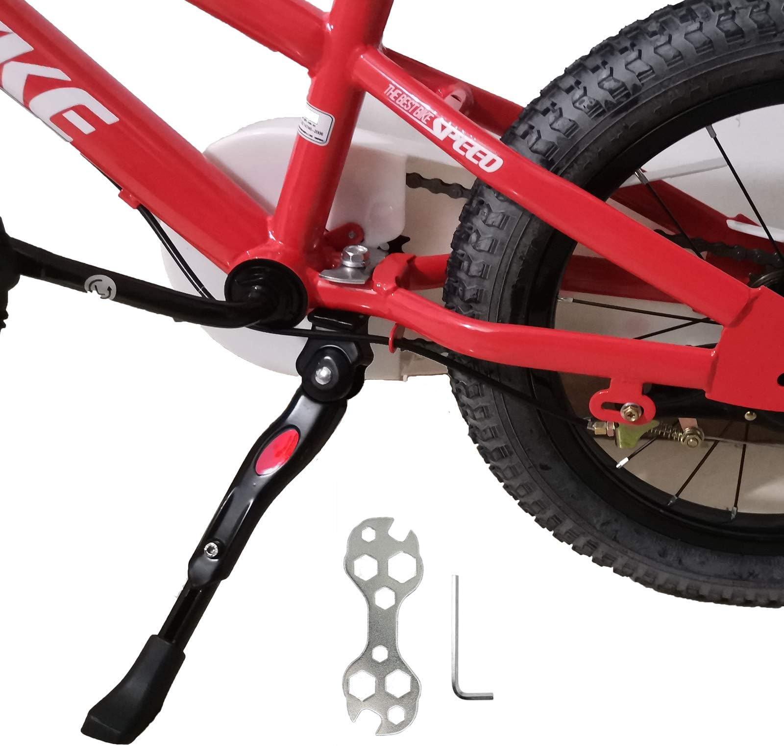 VECKUSON Kickstand for Kids Bike, Bicycle Kickstands Center Mount for 16 18 20 22 Inch Bicycles Adjustable Aluminum Alloy Kickstands for 16-18-20inch 18-20-22inch Mountain Bike