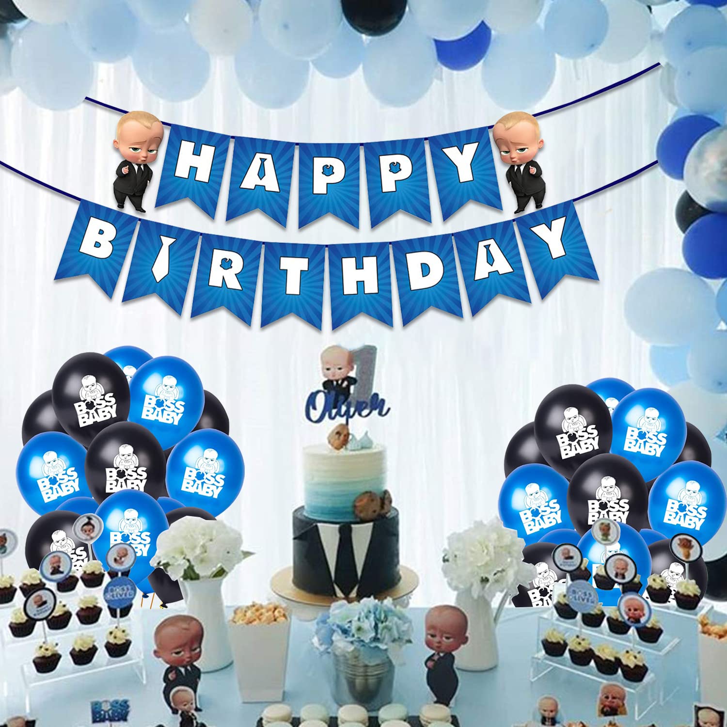 Party Propz Boss Baby Theme Birthday Decoration 31pcs Baby Boss ...