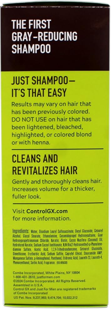 Just for Men Control GX Grey Reducing Shampoo, Gradual Hair Color, 4 fl oz - 4 Pack (Packaging May Vary)