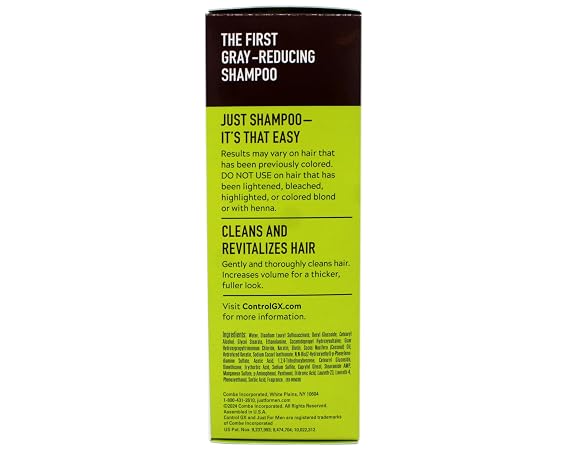 Just for Men Control GX Grey Reducing Shampoo, Gradual Hair Color, 4 fl oz (Packaging May Vary)