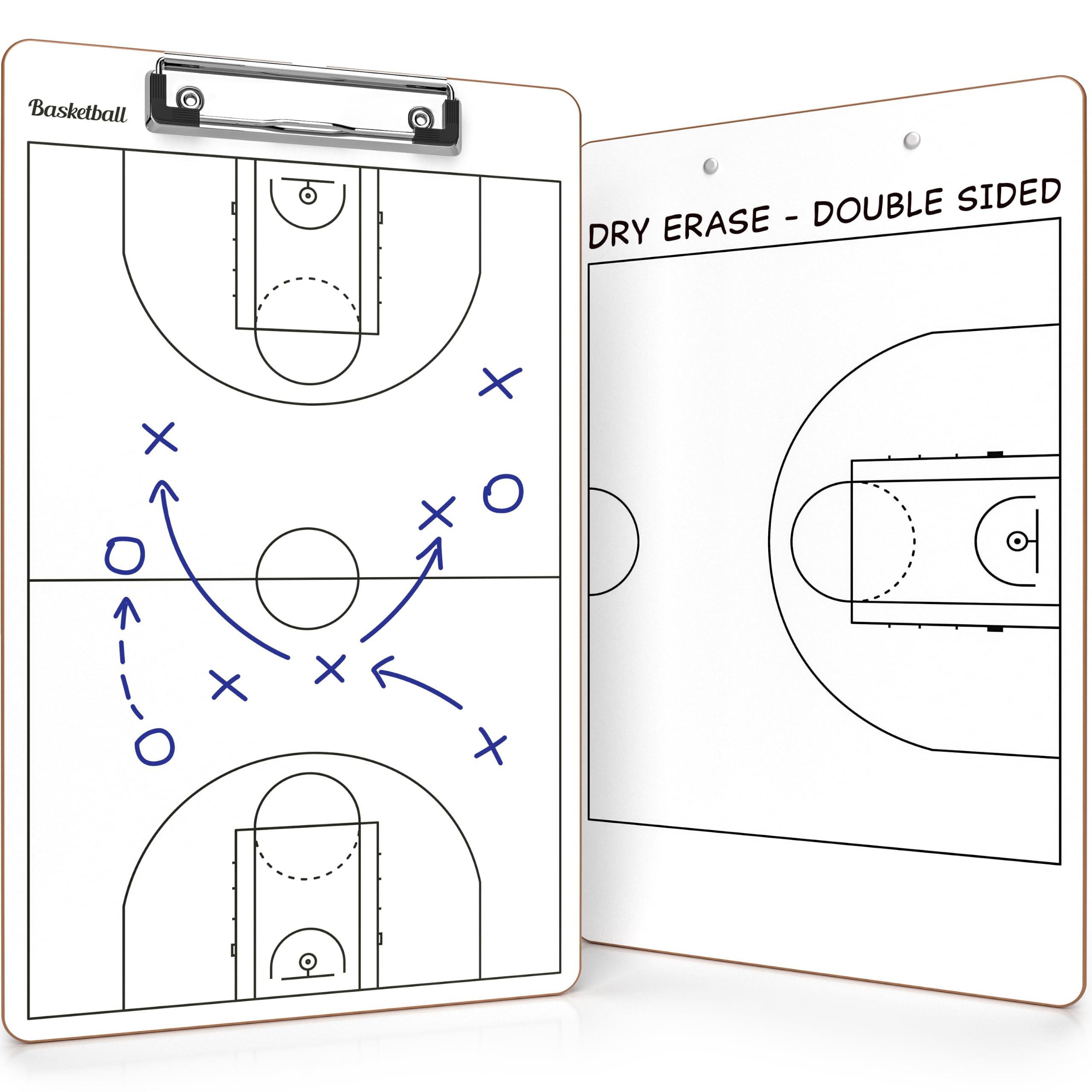 Scribbledo Basketball-Trockenlöschbrett für Trainer, 38,1 x 22,9 cm, doppelseitig, Basketball, Whiteboard, Coaching-Board, Ausrüstung, Basketball-Zubehör, das perfekte Trainer-Geschenk
