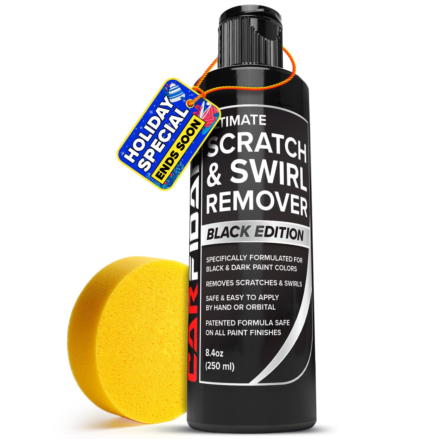 Carfidant Black Car Scratch Remover - Ultimate Scratch and Swirl Remover for Black and Dark Paints- Solvent & Paint Restorer - Repair Paint Scratches, Scratches, Water Spots! Car Polish Buffer Kit
