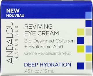 Andalou Naturals Reviving Eye Cream with Vegan Collagen & Hyaluronic Acid - Deep Hydration, 0.45 oz