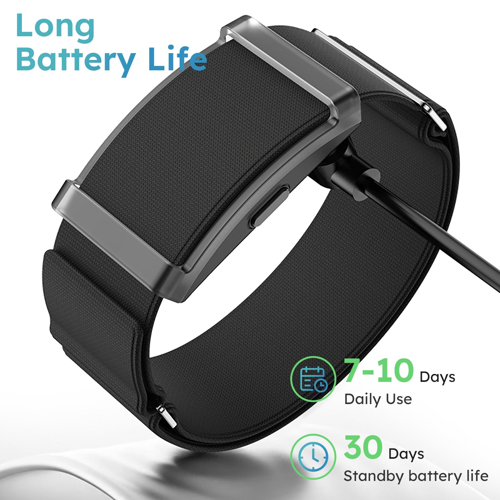 findtime Monitor de ritmo cardíaco del sueño, ultraligero, contador de pasos, calorías, modos deportivos, rastreador de actividad sin pantalla, para teléfonos Android iOS, hombres y mujeres, pulsera