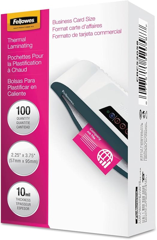 Bolsas Laminadas Térmicas, Hojas de Tarjetas de Visita, 10 Mil, 100pk | Protección y Claridad Premium, Impermeable, Seguro para Fotos,Perfecto para la Oficina, Para Usar con Todos los Laminadores Térmicos, 2.25 x 3.75 in
