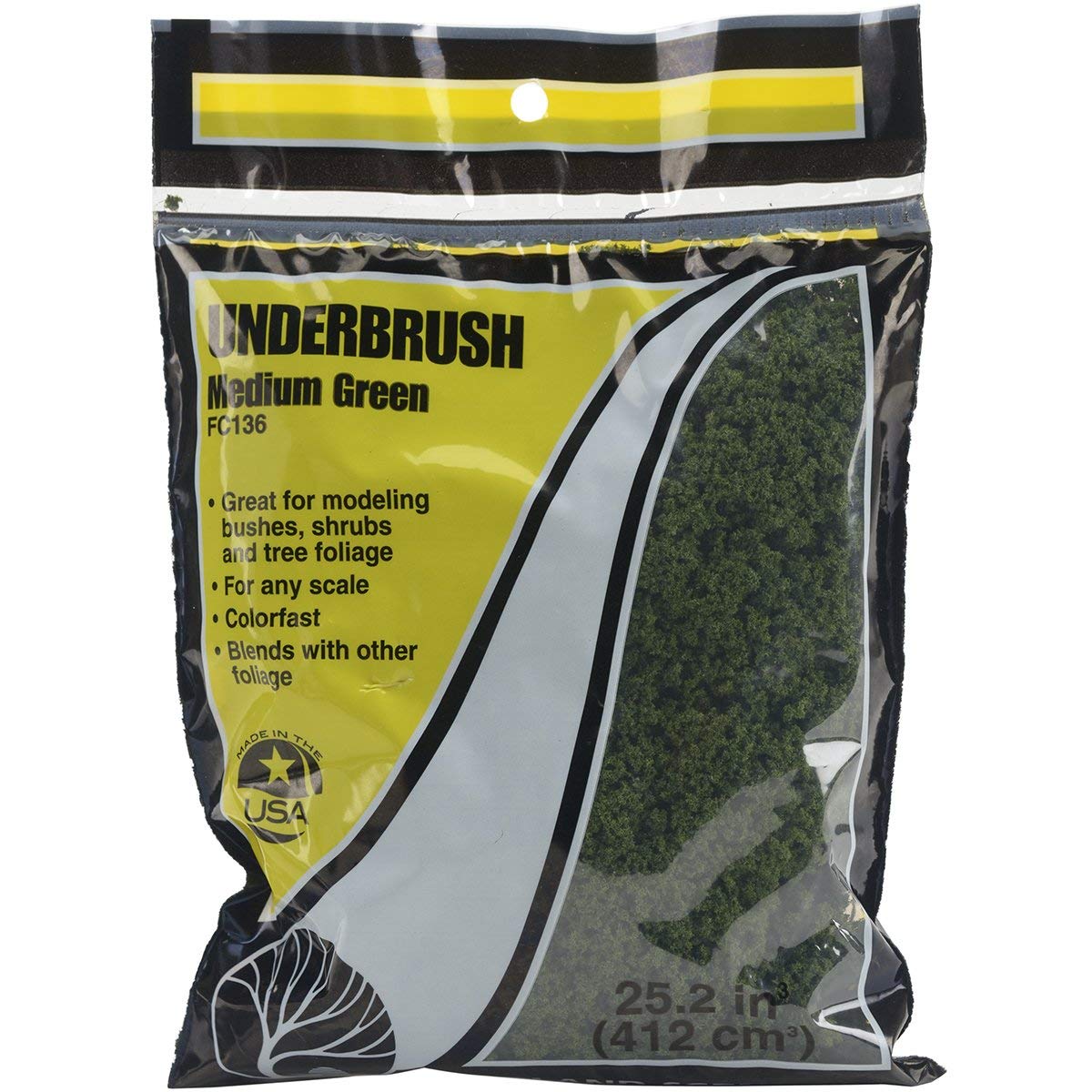 Woodland Scenics Foliage Underbrush Ground Cover-Medium Green