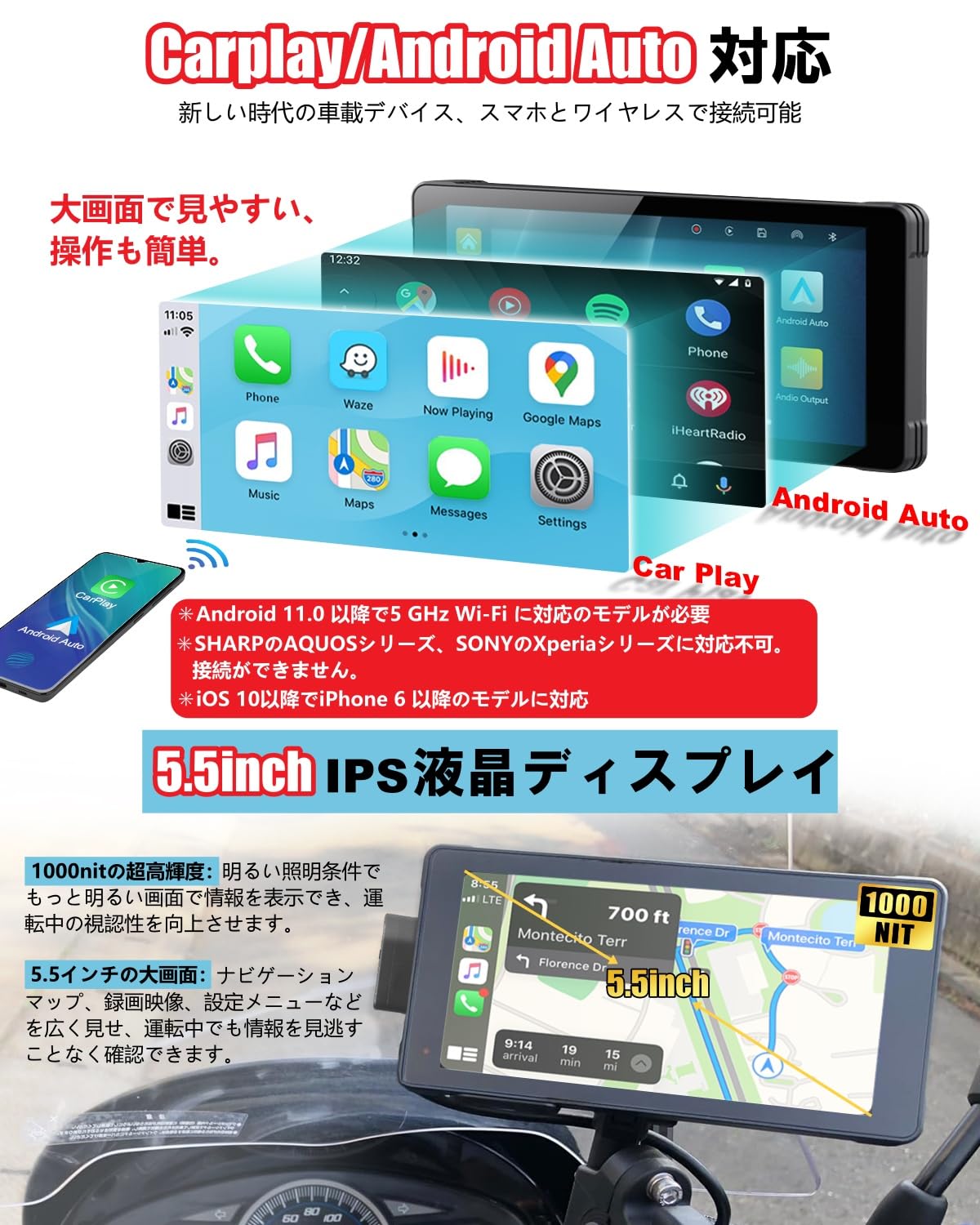 Amazon.co.jp: NikoMaku Smart Monitor for Motorcycles, Ultra Thin +