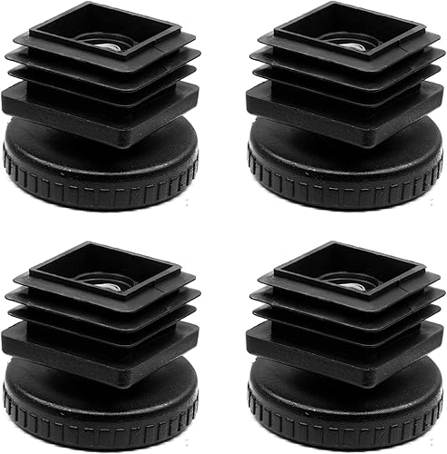 Juego de 4 patas niveladoras cuadradas ajustables para oficina, hogar, mesa de escritorio, inserciones de tubo cuadrado, kit de nivelación de