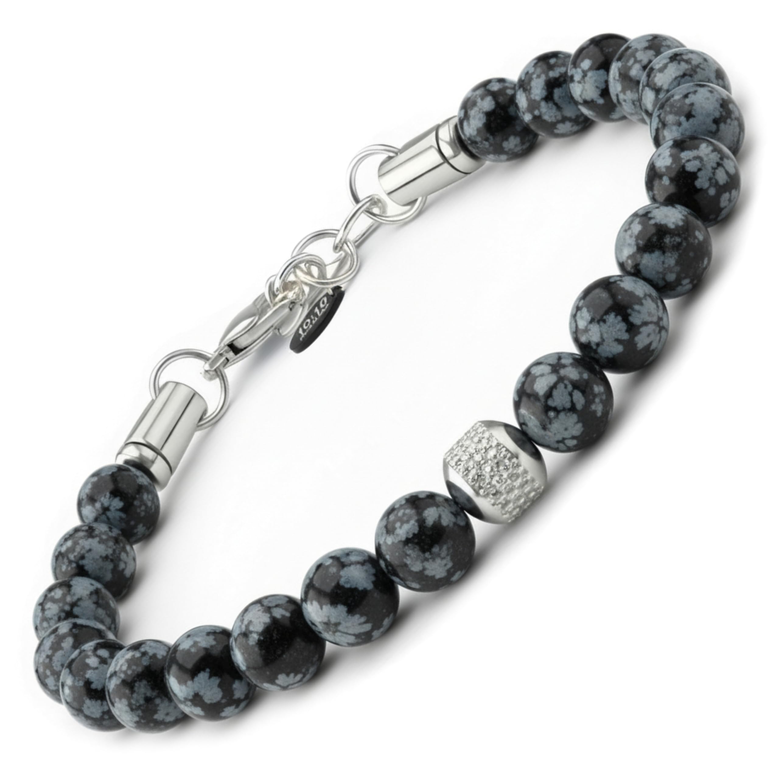 10:10 Bracciale Uomo Pietre Naturali 8 MM - Braccialetto Regolabile, Resistente e Comodo - Bracciali In Pietra Made In Italy
