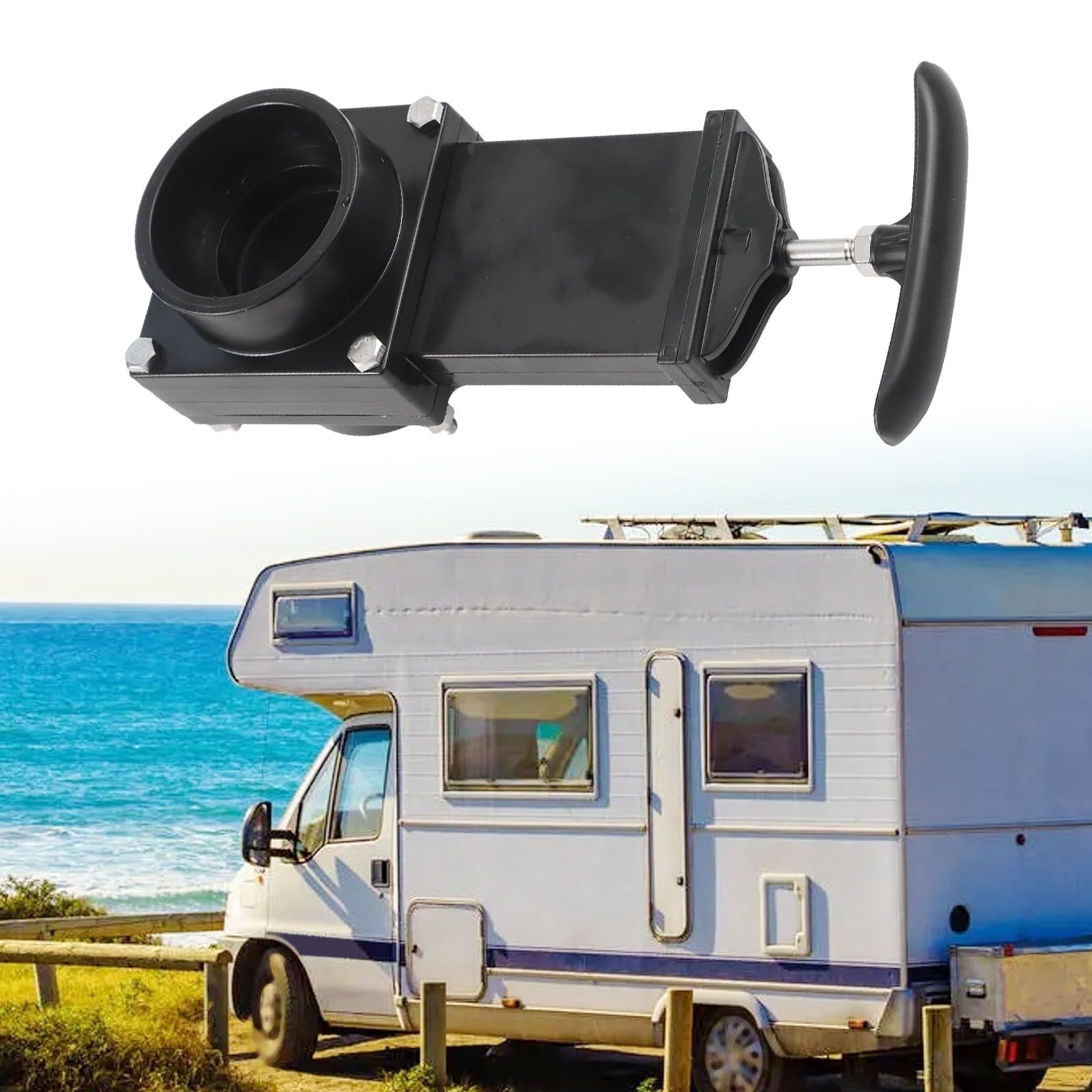 Valvola a saracinesca, 50 mm, 75 mm, corpo valvola di scarico con maniglia, valvola manuale per fognature per camper, roulotte, rimorchi, camper, serbatoio dell'acqua nera (50 mm)
